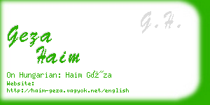 geza haim business card